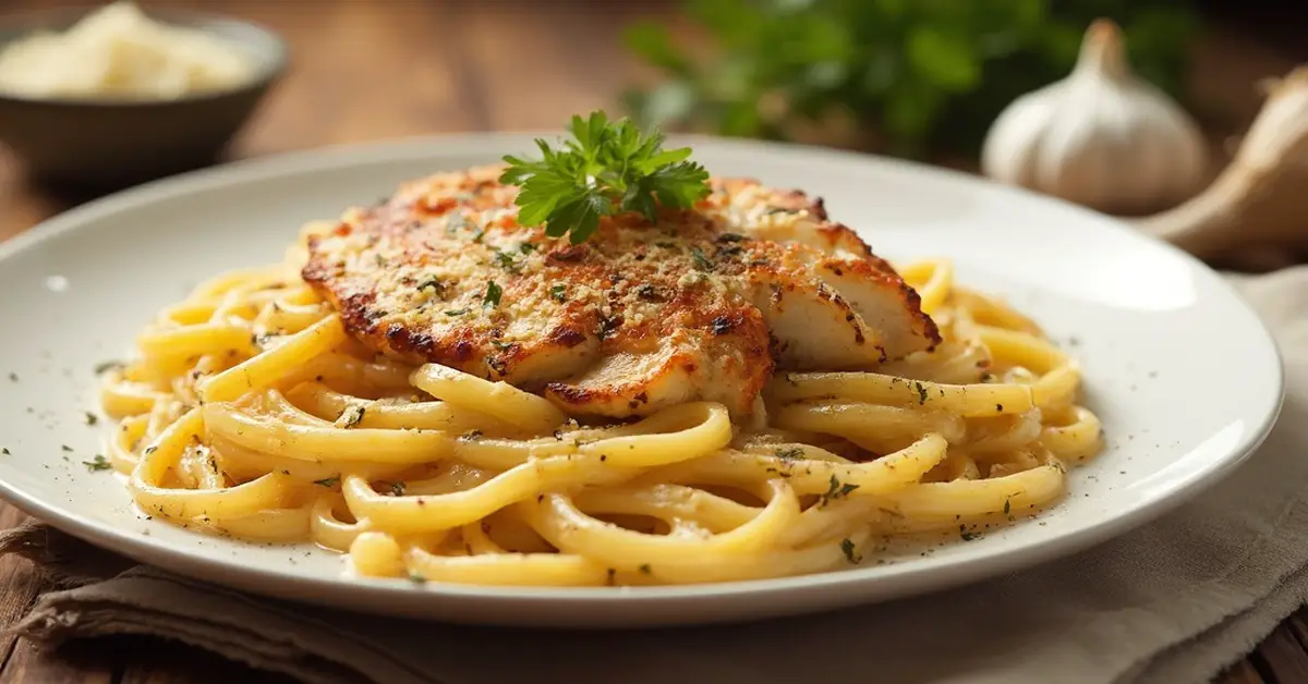 pasta med kylling og fløde