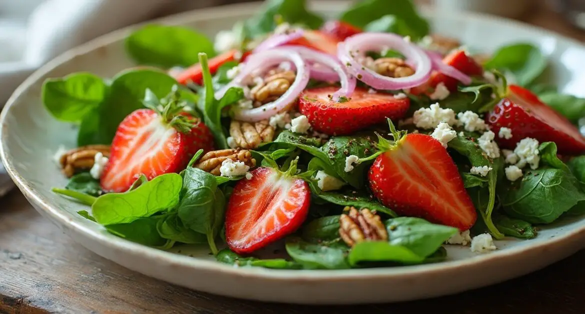 Salat med jordbær