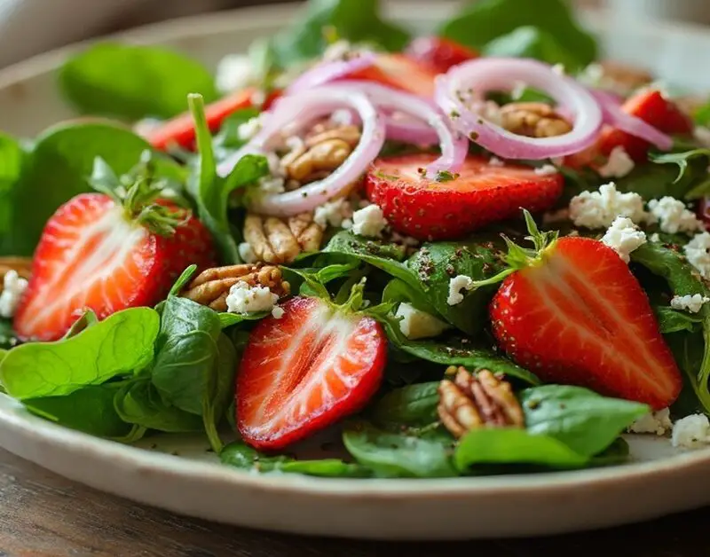 Salat med jordbær