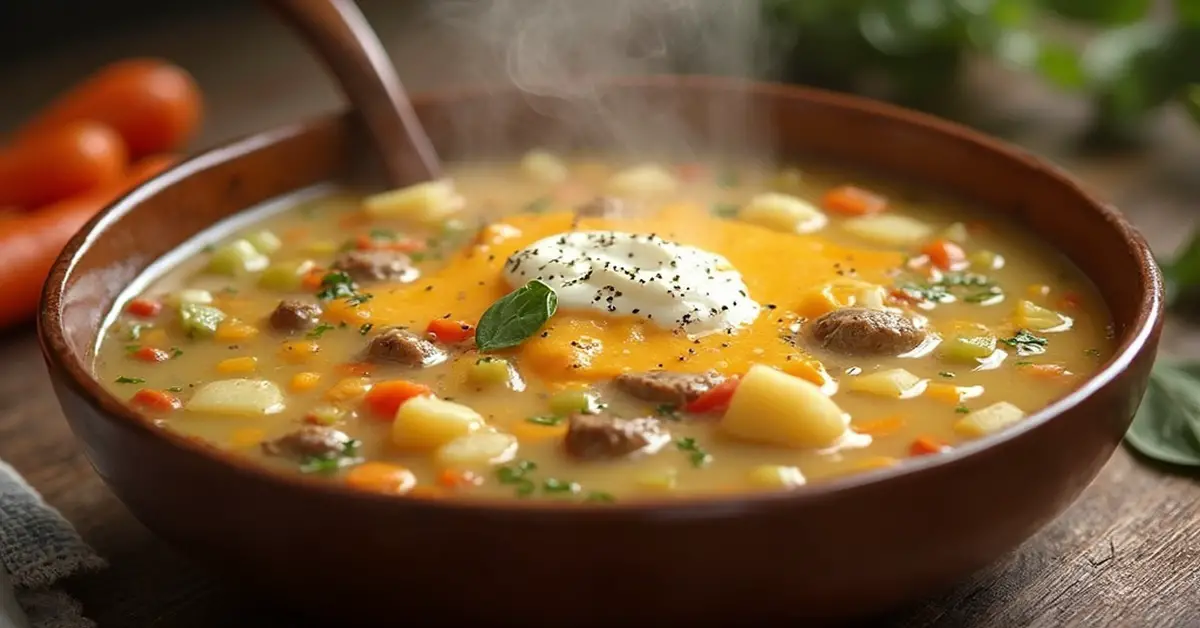 Cheeseburger suppe