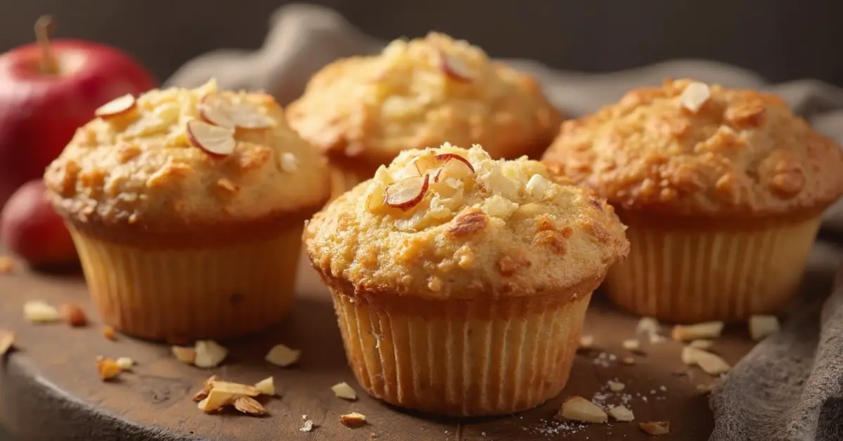 Muffins med æbler og marcipan